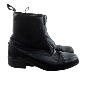 Ariat Boots Mens 10 D Heritage Zip Paddock Black Leather Riding Outdoor Logo